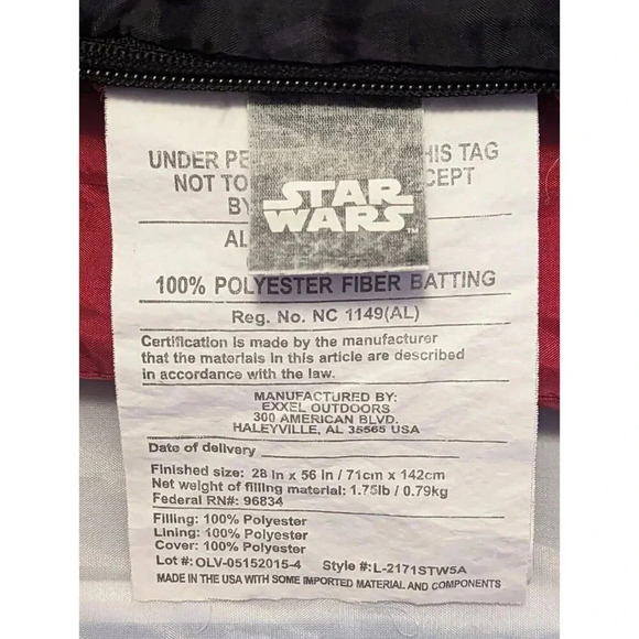 Star Wars The Force Awakens Kylo Ren Youth Sleeping Bag - Picture 5 of 11